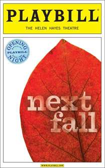 Next Fall Limited Edition Official Opening Night Playbill 